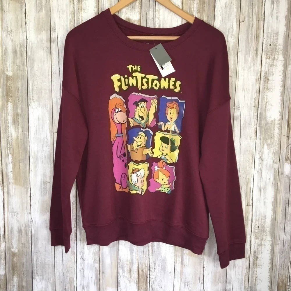 NWT Flintstones Maroon Sweatshirt - Picture 2 of 7